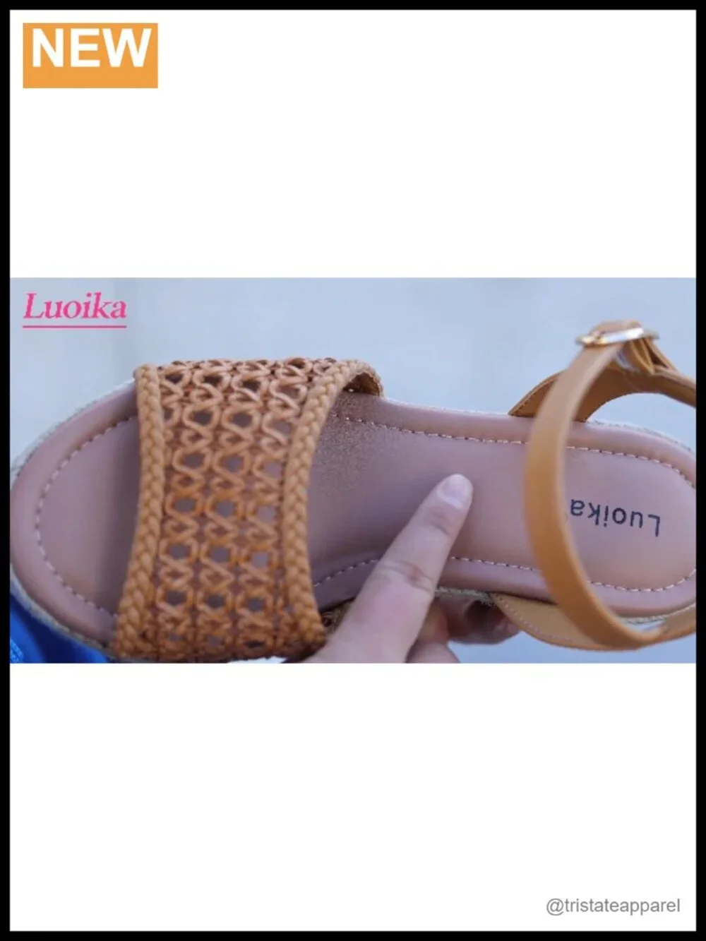 Wide Width Wedge Platform Sandals Faux Leather Memory Foam